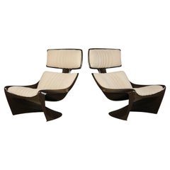 'President' Fiberglass Lounge Chairs by Steen Ostergaard for Cado, 1968, Signed 