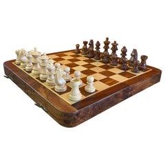 Modern Solid Wood Travel Chess Set by Dal Negro