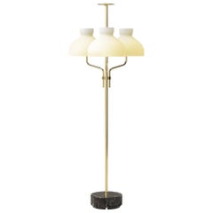 Ignazio Gardella 'Arenzano Tre Fiamme' Floor Lamp in Black Marble and Brass