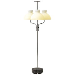 Ignazio Gardella 'Arenzano Tre Fiamme' Floor Lamp in Black Marble and Chrome