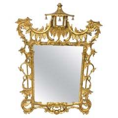 Chinese Chippendale Style Giltwood Pagoda Form Mirror