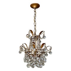 Petite Italian Beaded Murano Drops Tole Chandelier