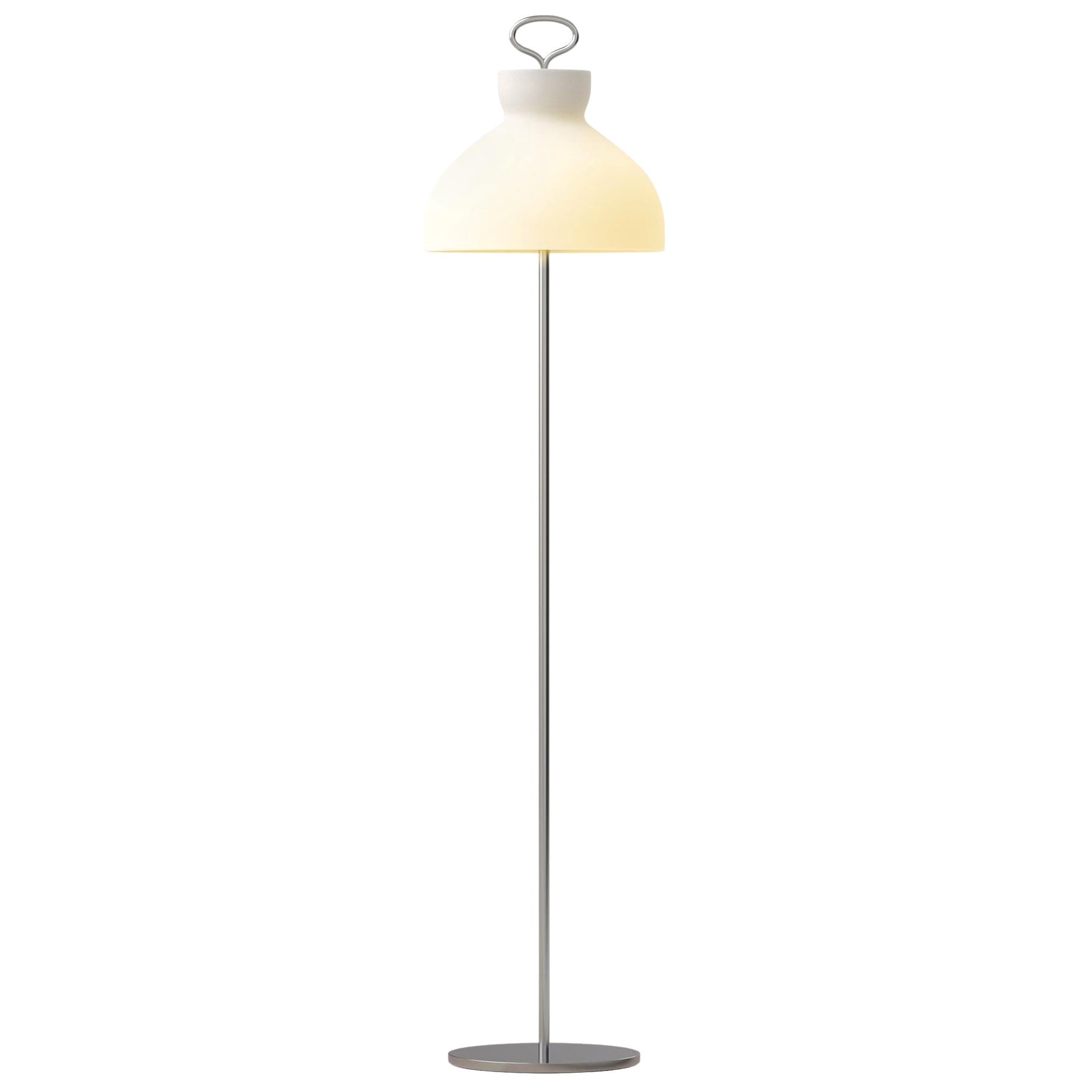 Lampadaire Arenzano Terra d'Ignazio Gardella en chrome et verre pour Tato Italia