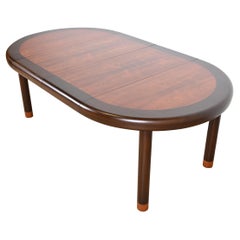 Retro Dunbar Mid-Century Modern Rosewood Extension Dining Table, Newly Refinished