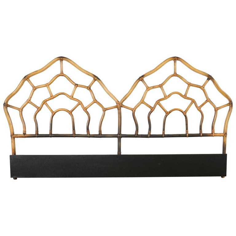Organic Modern McGuire Style Rattan Double Headboard For Sale at 1stDibs