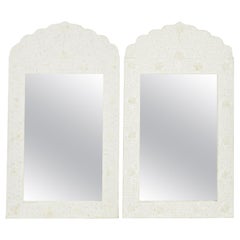 Pair of Syrian Moorish Style Bone Inlay Mosaic Wall Mirrors