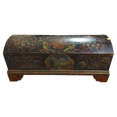 Ancient Wooden Trunk, Lacquered, from the 19th Century, from Sicily