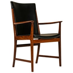 Armchair in Rosewood and Leather by Kai Lyngfeldt Larsen, Denmark, 1960s