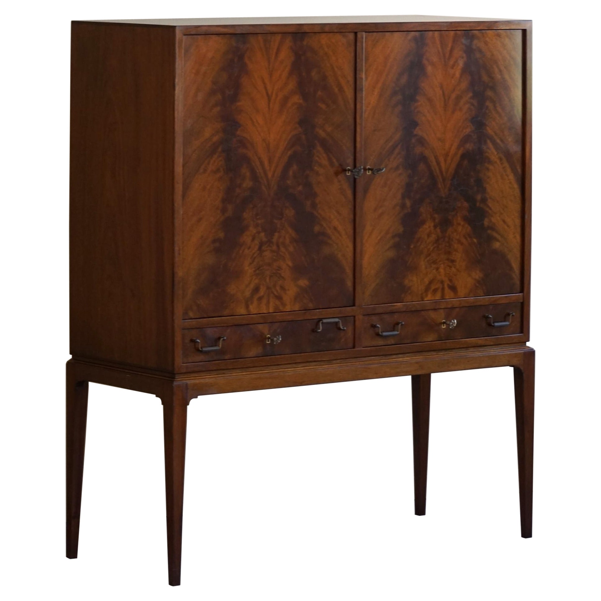 Classic Walnut Cabinet, Made by a Danish Cabinetmaker, Midcentury, 1950s For Sale
