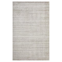 Tapis moderne beige moderne noué à la main 5 x 8 Tapis Solo