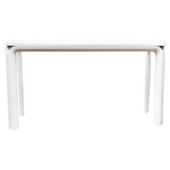 Ivory Lacquered Wood Console Table