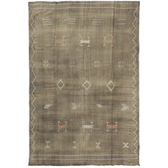 Mehraban Vintage Style African Tribal Flat Weave Kilim