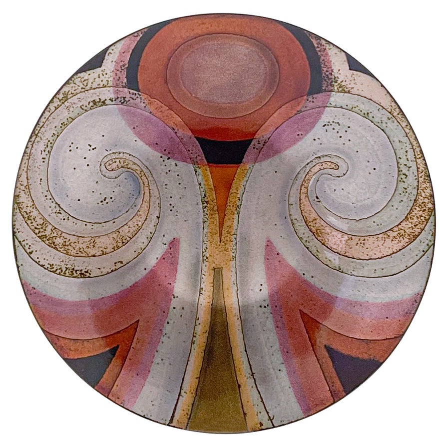 Saara Hopea, a Multicolored Enameled Copper Plate, Handmade, 1960s