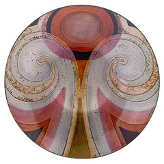 Saara Hopea, a Multicolored Enameled Copper Plate, Handmade, 1960s