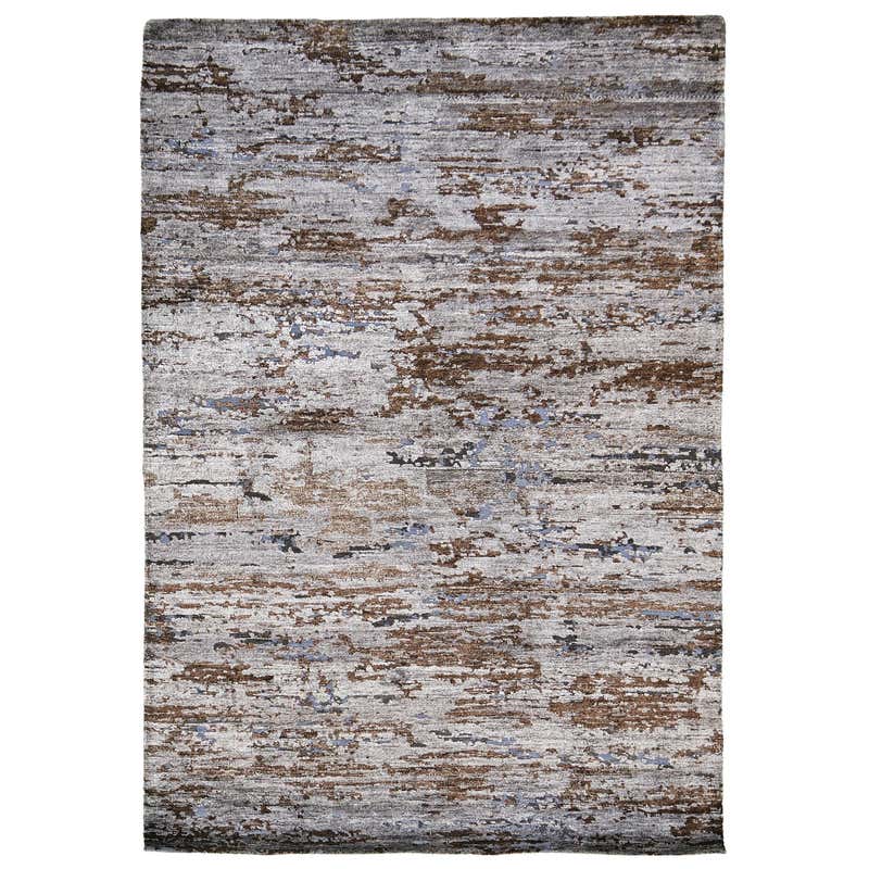 Modern Design Mezzo Collection Wool and Silk Embossed Rug from Mehraban ...