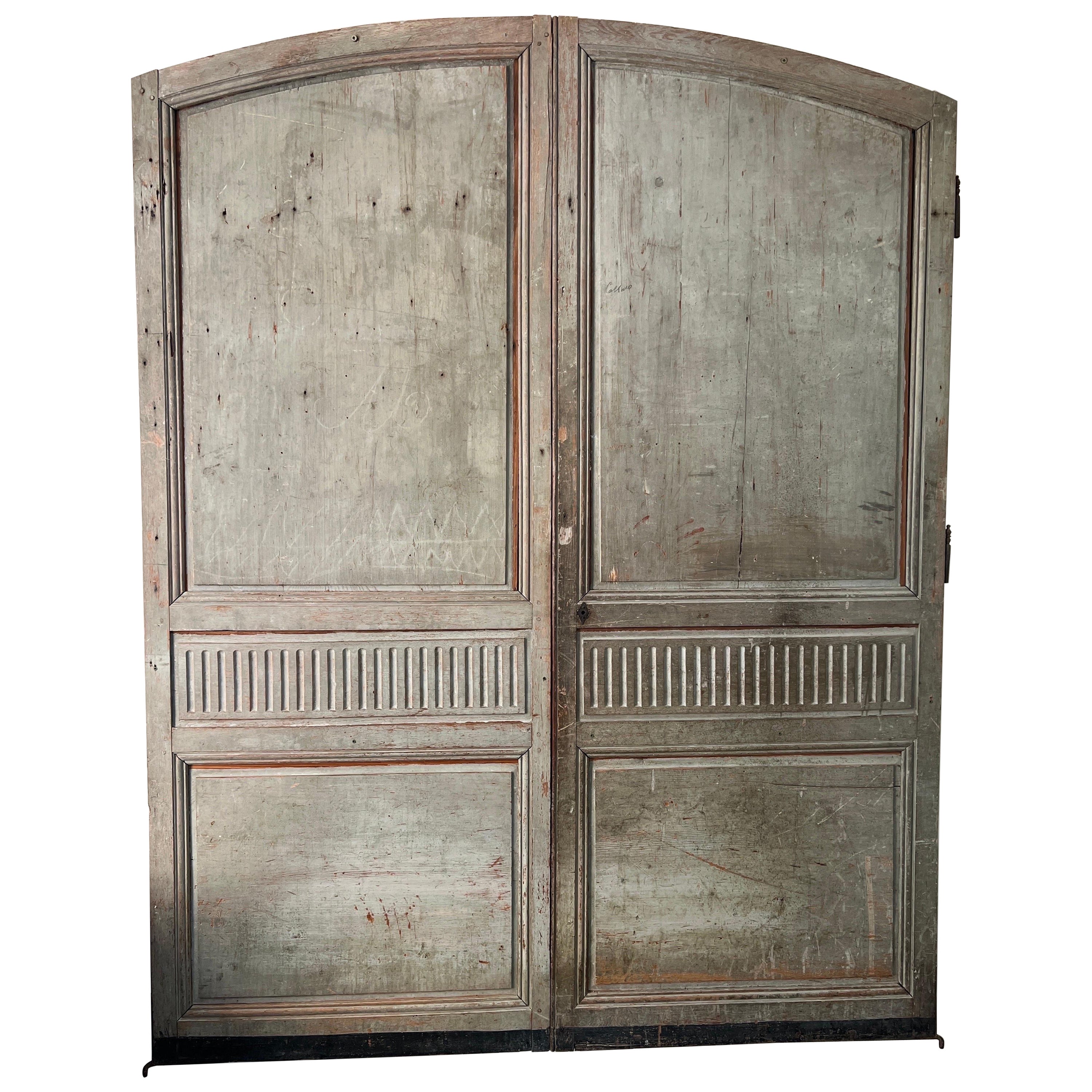 Large 19th Century French Painted Doors For Sale