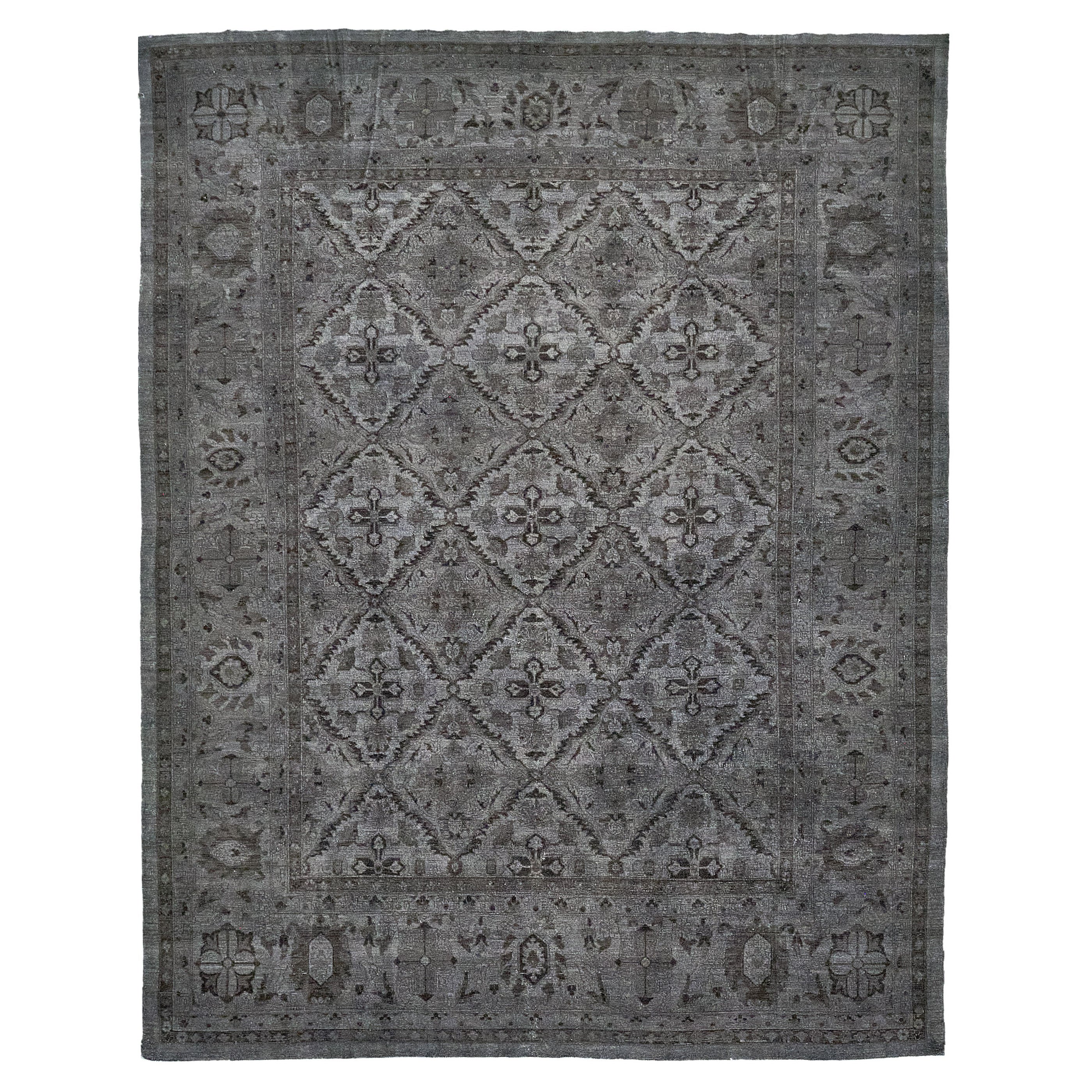 Mehraban Vintage Style Mahal Panel Design Rug For Sale