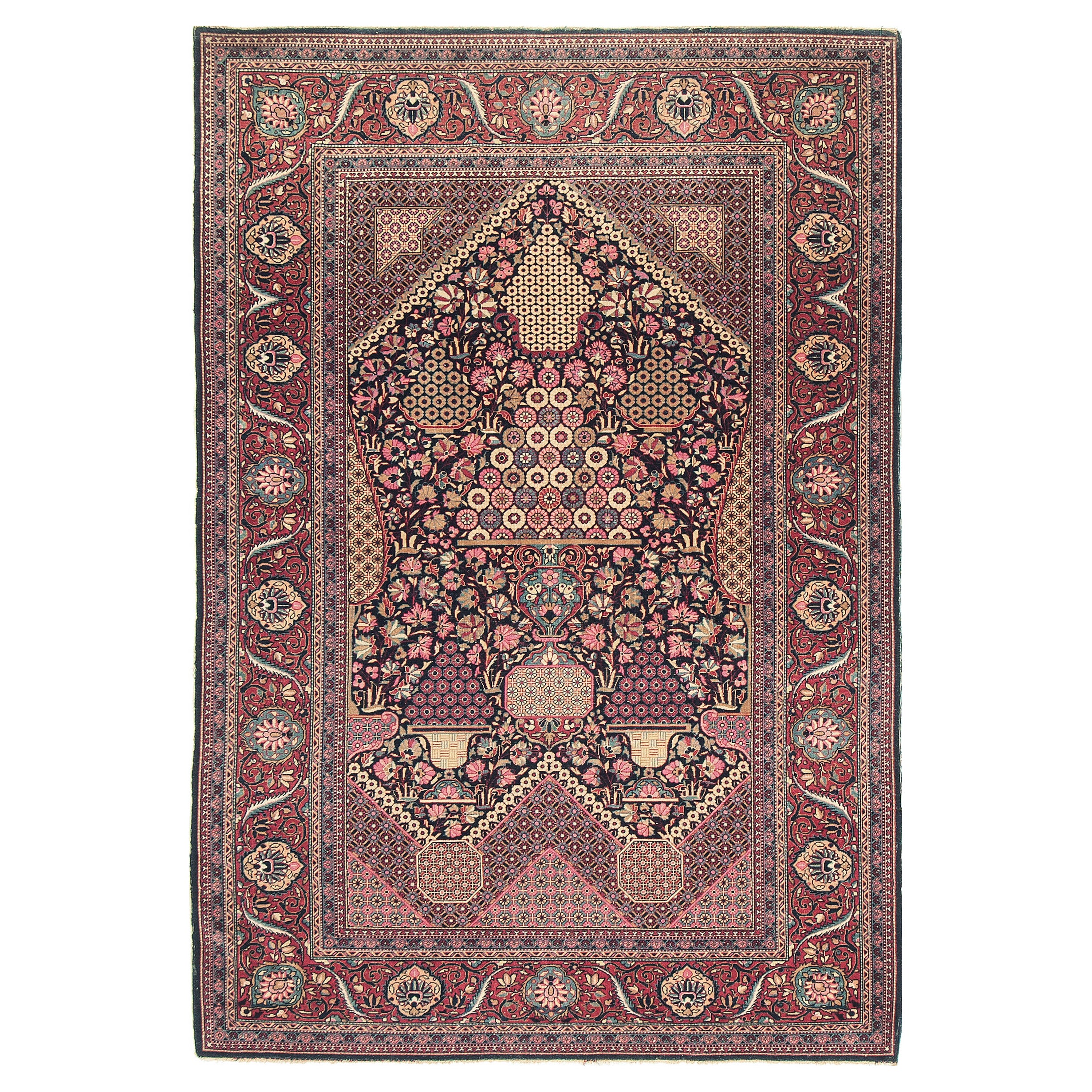 Mehraban Antiker persischer Kashan-Teppich 26821