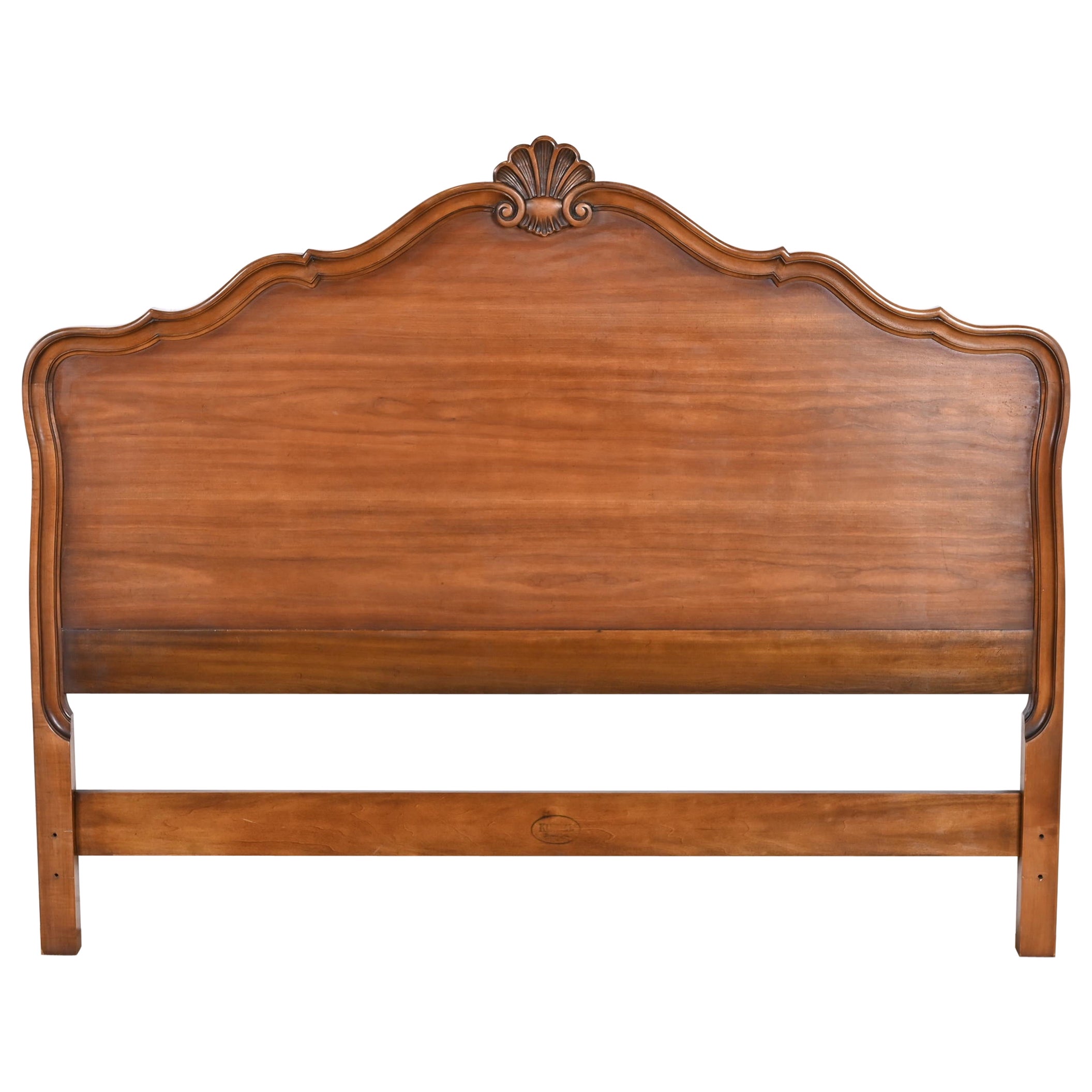 Kindel Furniture French Provincial Louis XV Cherry Wood Queen Size Headboard