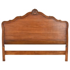 Vintage Kindel Furniture French Provincial Louis XV Cherry Wood Queen Size Headboard