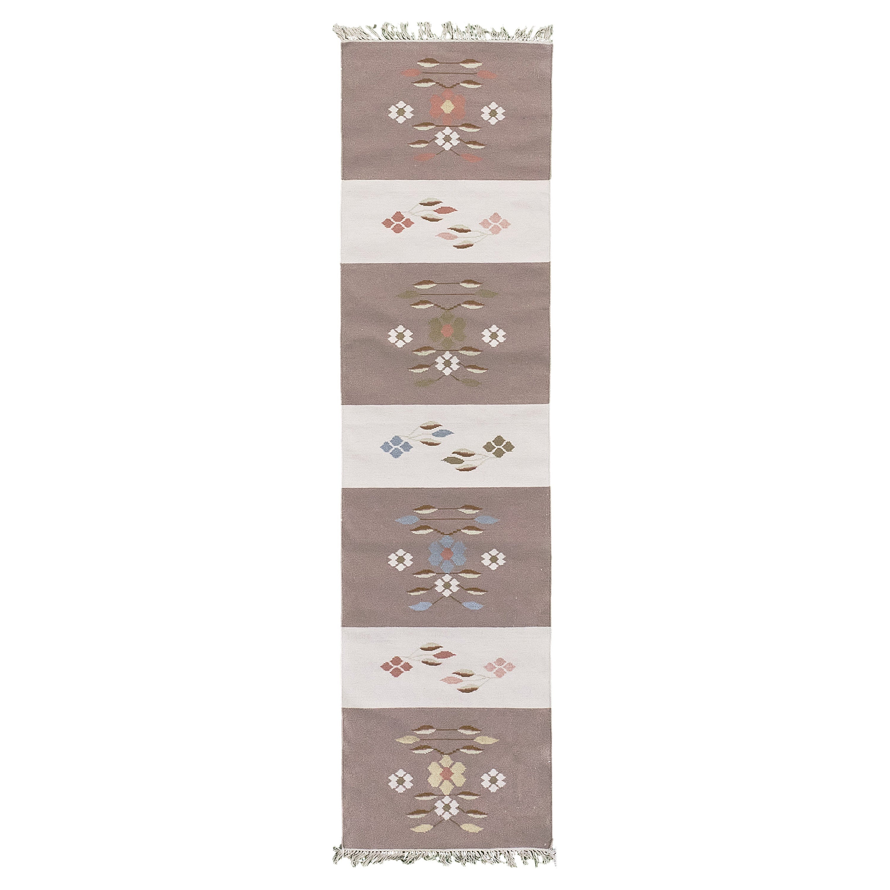 Mehraban Vintage Indischer Dhurrie-Teppich im Angebot