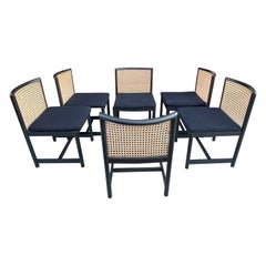 6 Harvey Probber Cane Back Dining Chairs