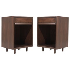 Set of Minimalist Walnut End Tables, C. 1950s