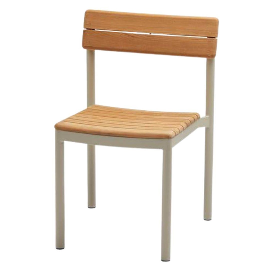 Outdoor 'Pelagus' Chair in Teak and Ivory Aluminum for Skagerak