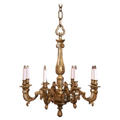 Early 20th Century French Louis XV Bronze Dore Eight-Light Chandelier