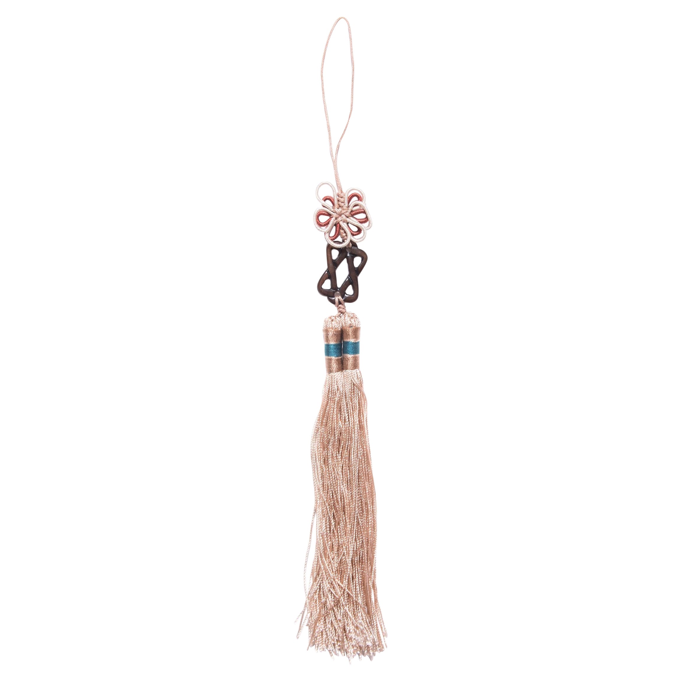 Small Blush Silk Tassel with Star Knot Charm For Sale