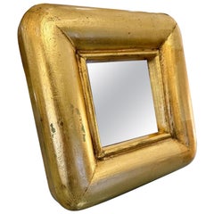 Miroir de courtoisie vintage en bois doré