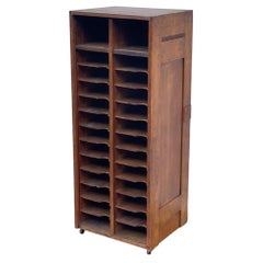Vintage Storage Accessory Cabinet with Casters, Fixed Shelves