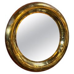 Vintage Italian Round Brass Mirror 1950s