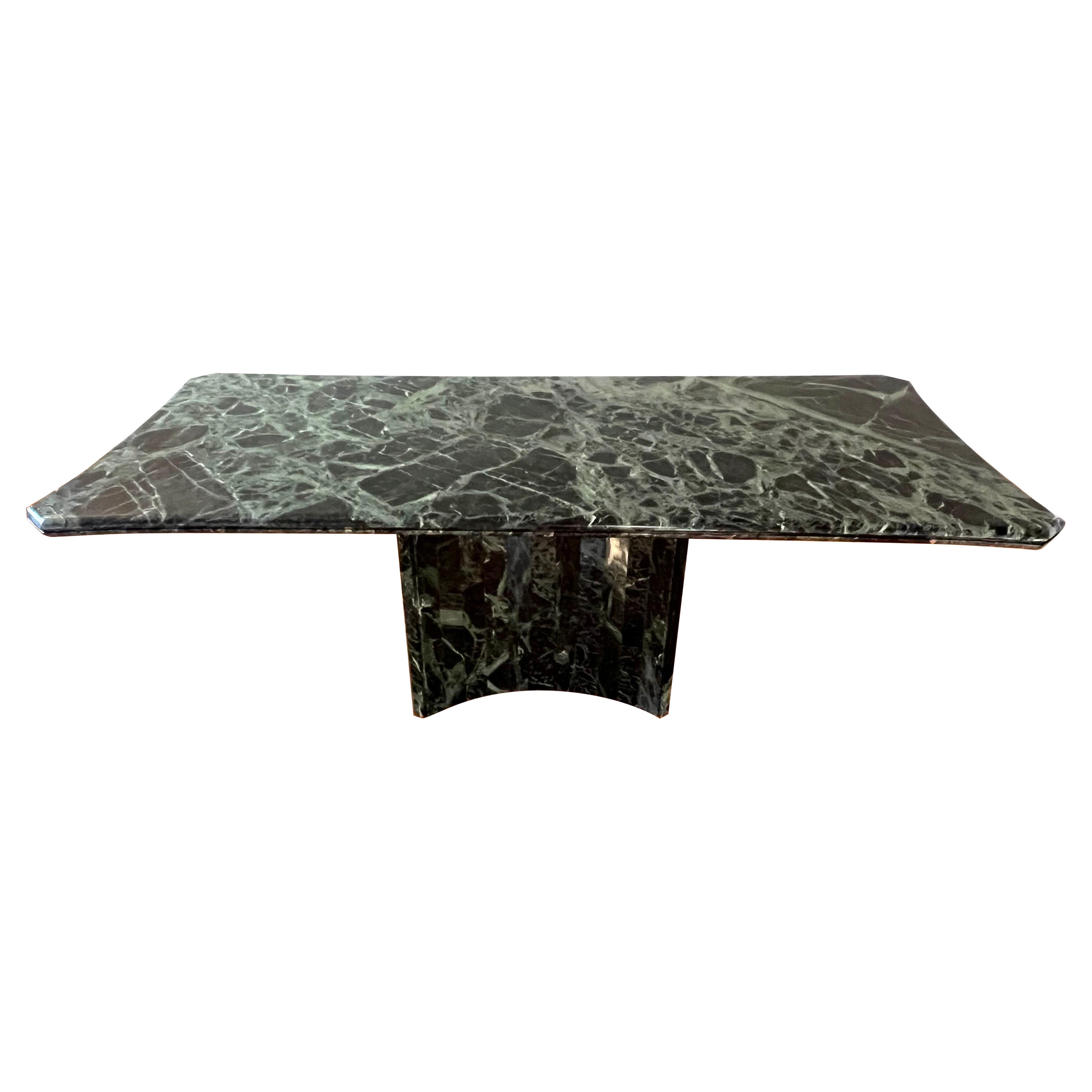 1970 Green Marble Stone Dining Table, made in Italy For Sale