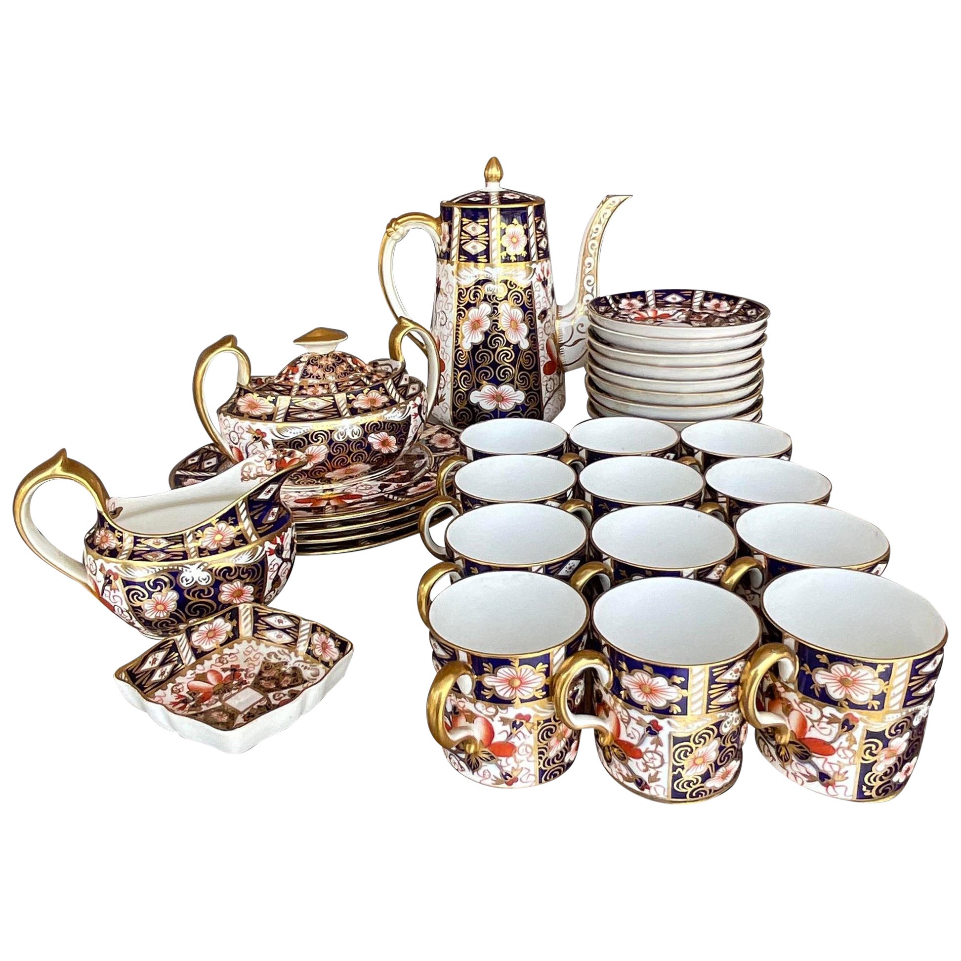 Vintage Regency Royal Crown Derby Traditional Imari 2451 Set, 32 Pieces