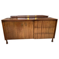 Midcentury John Widdicomb Brutalist Walnut Sideboard Credenza circa 1960s