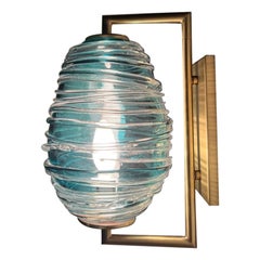 Ripples Wall Sconce in Hand-Sculpted Blown Glass