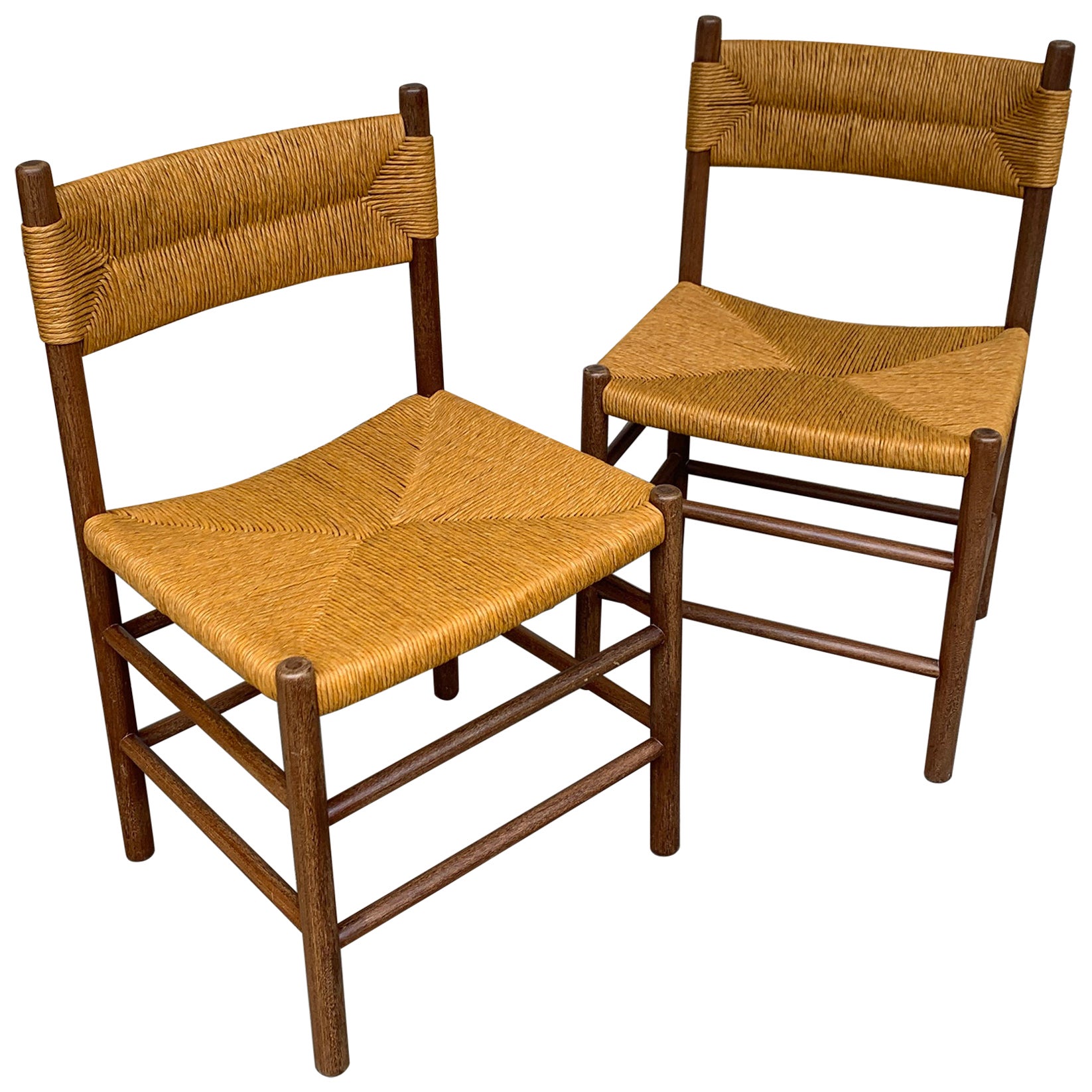 Paire de chaises de salle à manger Dordogne du milieu du siècle dernier,  Charlotte Perriand pour Robert Sentou En vente sur 1stDibs