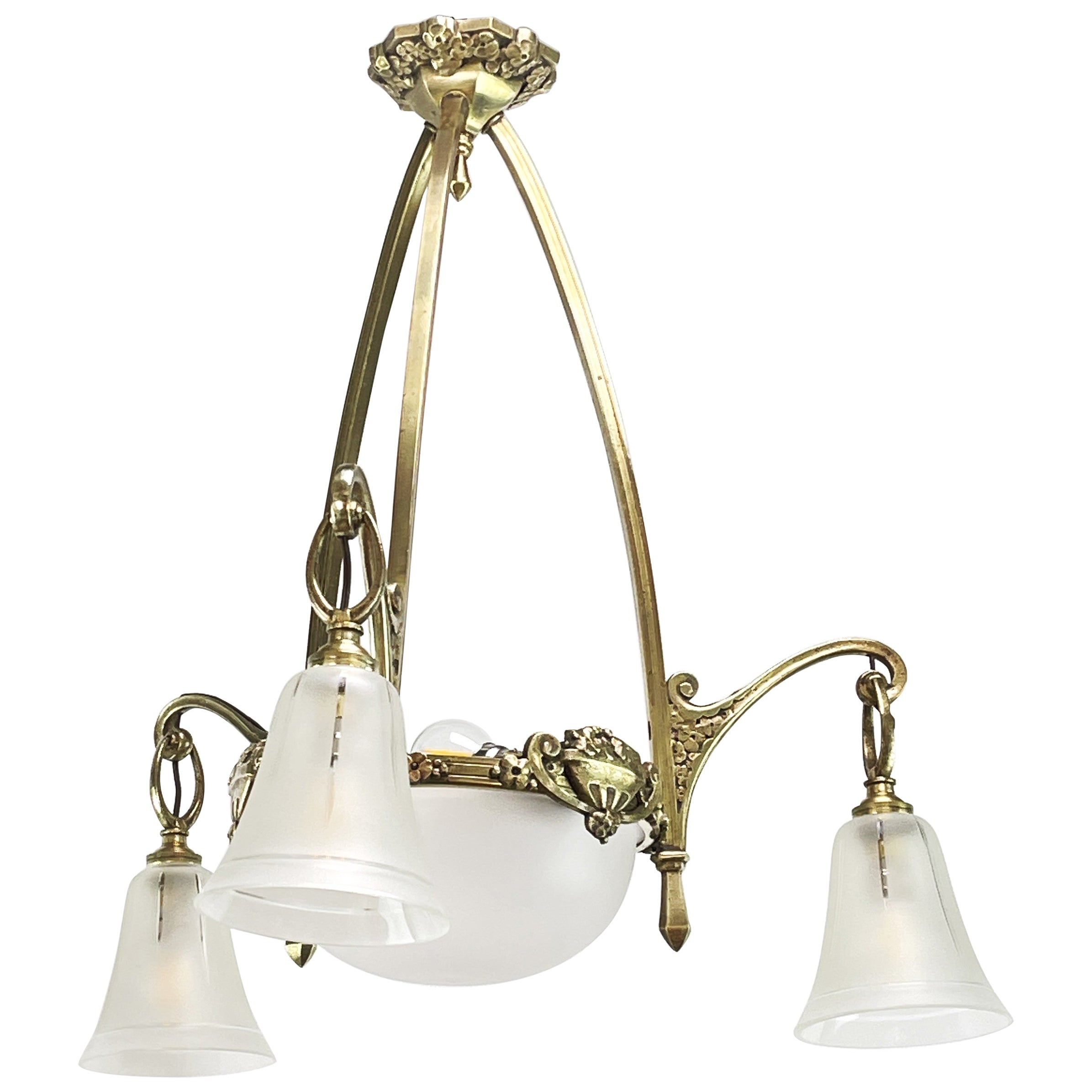 Art Deco Chandelier Hanging Lamp Bronze Lamp 