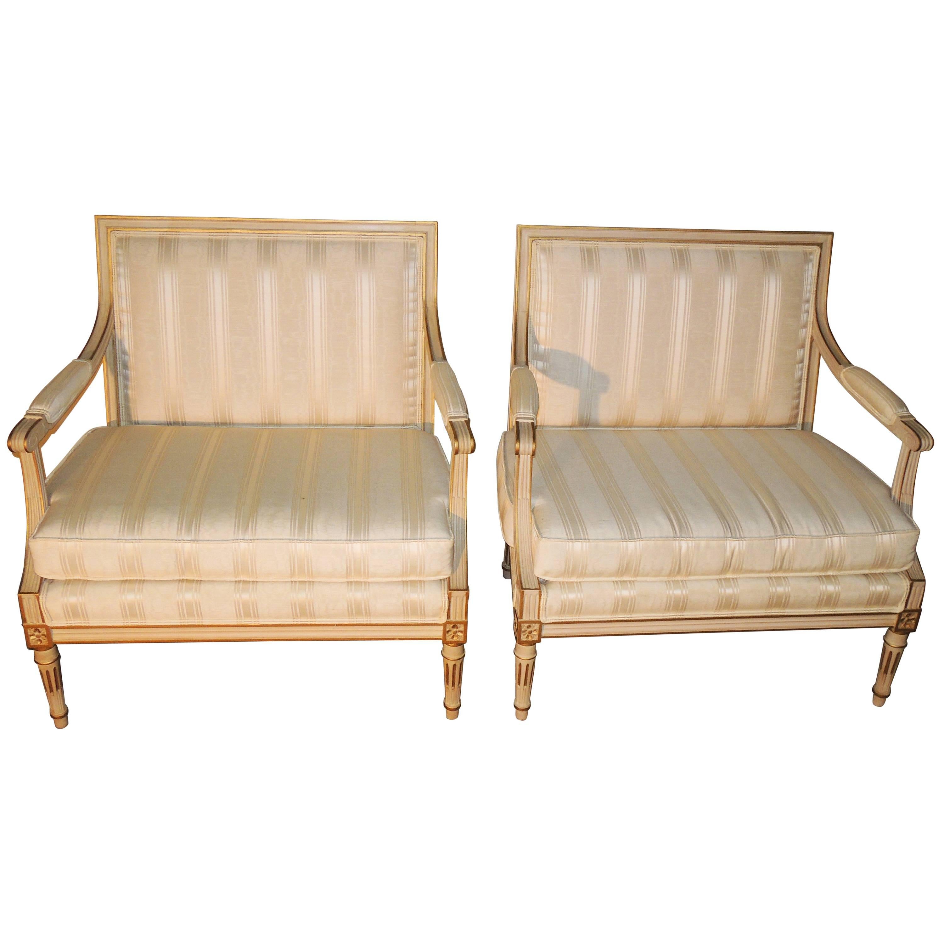 Pair of Louis XVI Style Marquise Armchairs