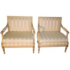 Pair of Louis XVI Style Marquise Armchairs