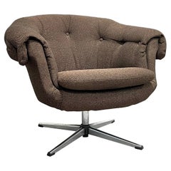 Retro Mid-Century Modern Tufted Overman Pod Lounge Chair