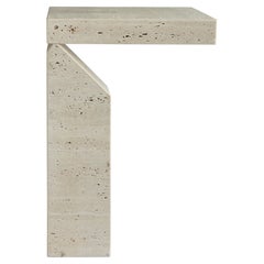 Tiptoe Side Table by dAM Atelier - Contemporary Sculptural Italian Travertine