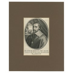 Portrait ancien de Charles de Montchal, archéologue de Toulouse