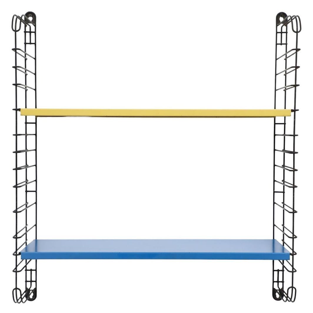 Mid-Century Tomado Yellow and Blue Industrial Shelving Unit