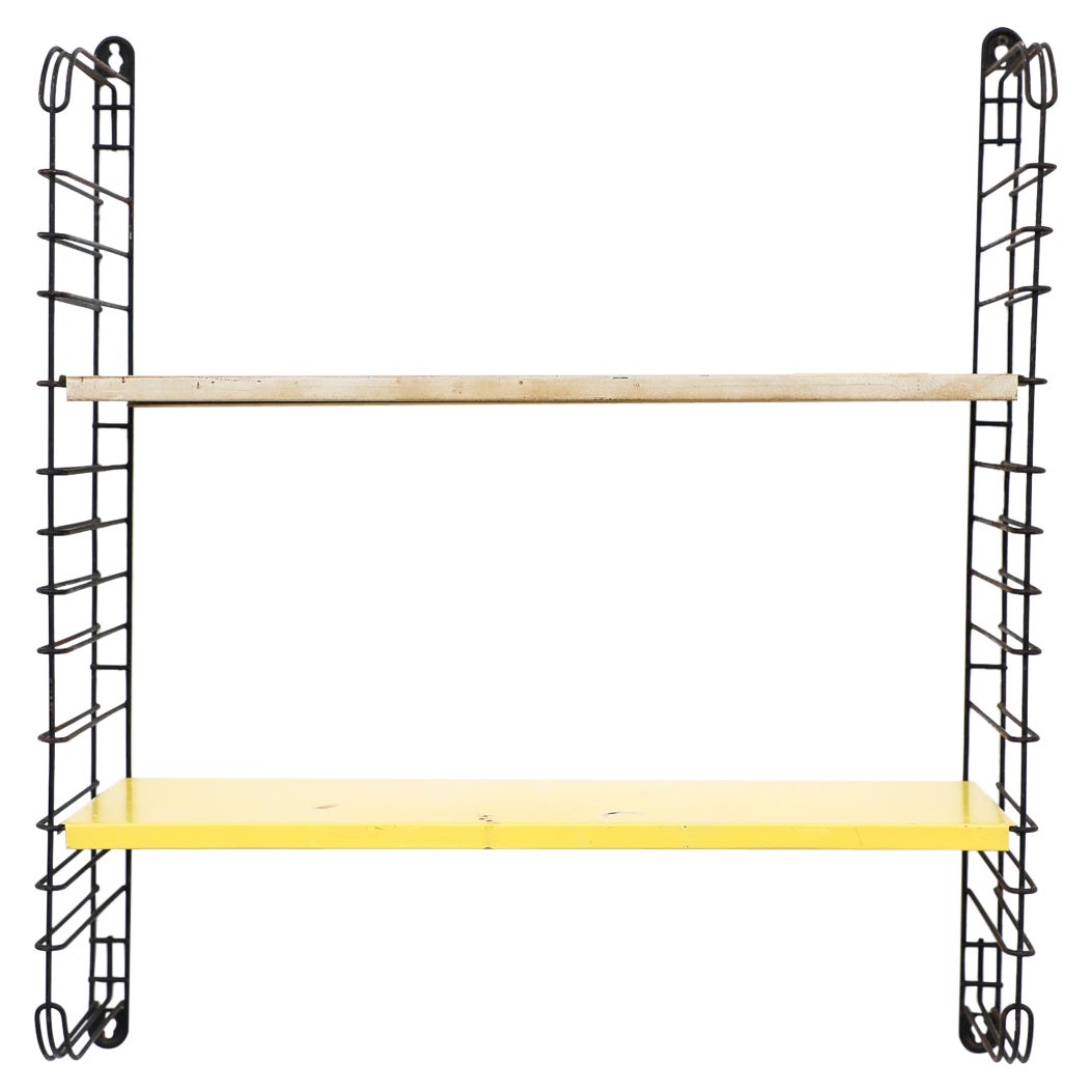 Midcentury Tomado White and Yellow Industrial Shelving Unit