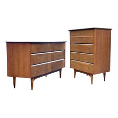 Vintage Mid-Century Modern Dresser Set. Dovetail Drawers