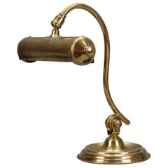 French Art Deco Brass Adjustable Desk Lamp, 1930s