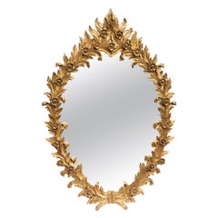 Italian Carved Giltwood Wall or Console Mirror by Florentia Midcentury