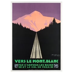 Geo Dorival, Set of 3 Original PLM Poster, Le Mont-Blanc, Mountain Art Deco 1928